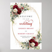 Minimal Floral Wedding Welcome Poster Elegant ポスター (正面)