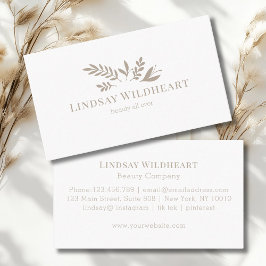 Minimal Floral White Botanical Beauty 名刺