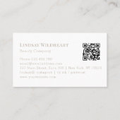 Minimal Floral White Botanical Beauty QR Code 名刺 (裏面)