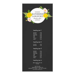 Minimal Floral Wreath Beauty Salon Black ラックカード
