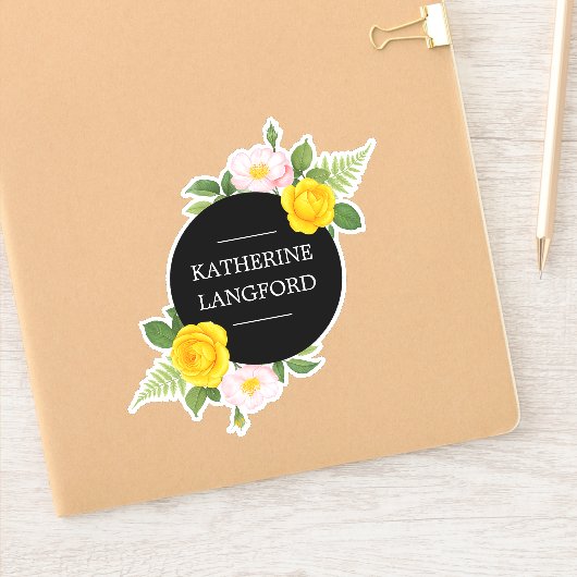 Minimal Floral Wreath Beauty Salon Business Suite シール (ノートブック)