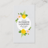 Minimal Floral Wreath Beauty Salon Gray 名刺 (正面)