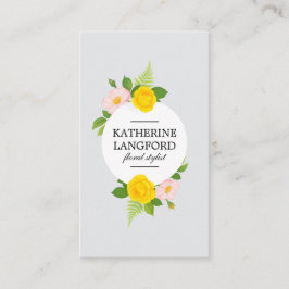 Minimal Floral Wreath Beauty Salon Gray 名刺