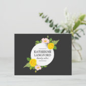 Minimal Floral Wreath Salon Black Gift Certificate (スタンド正面)