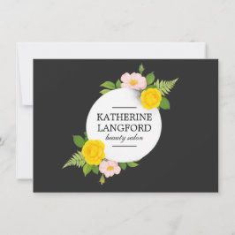 Minimal Floral Wreath Salon Black Gift Certificate