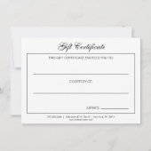 Minimal Floral Wreath Striped Gift Certificate (裏面)