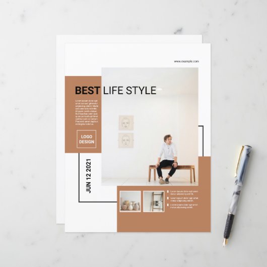 Minimal Flyer Template | Clean & Modern (正面/裏面インサイチュ)