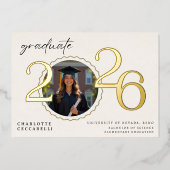 Minimal Foil Graduation Announcement 箔招待状 (正面)