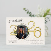 Minimal Foil Graduation Announcement 箔招待状 (立ち正面)