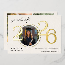 Minimal Foil Graduation Announcement 箔招待状