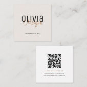 Minimal Font Duo QR Code スクエア名刺 (正面/裏面)