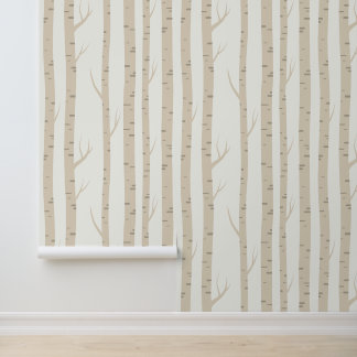 Minimal Forest Elm Tree - Peel & Stick Wallpaper 壁紙