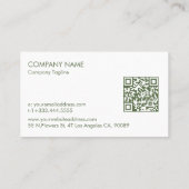 Minimal Forest Green Tones Linen Burlap Fabric  名刺 (裏面)