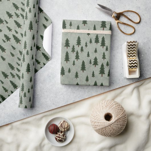 Minimal Forest Pattern Wrapping Paper ラッピングペーパー (クラフト)