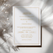 Minimal Formal Script Gold Frame Muslim Wedding 招待状
