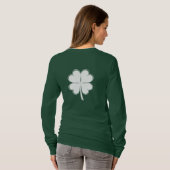 Minimal Four-Leaf Clover Symbol of Luck  Tシャツ (裏面フル)