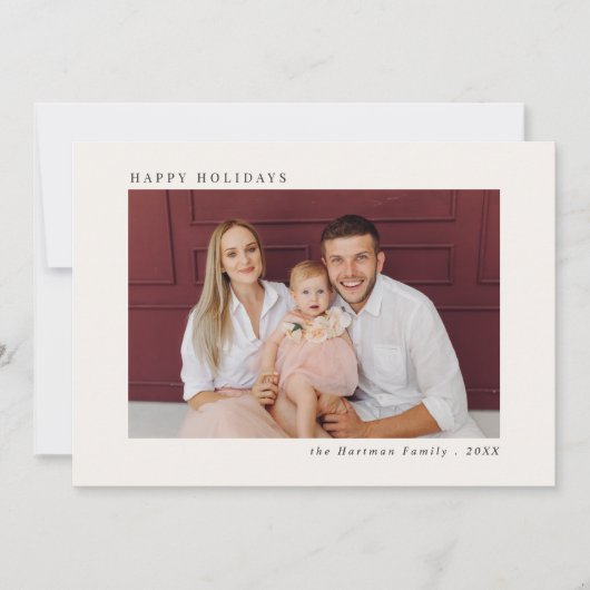 Minimal Front Elegant Berry Back Christmas シーズンカード (正面)