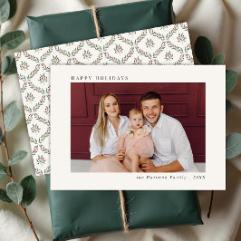 Minimal Front Elegant Berry Back Christmas シーズンカード