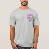 Minimal Front Logo Back Print T-Shirt | Good Vibes Tシャツ (正面)