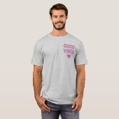 Minimal Front Logo Back Print T-Shirt | Good Vibes Tシャツ (正面フル)