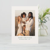 Minimal Front Modern Folk Floral Christmas Photo シーズンカード (スタンド正面)