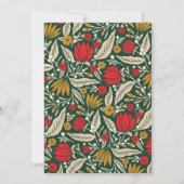 Minimal Front Modern Folk Floral Christmas Photo シーズンカード (裏面)