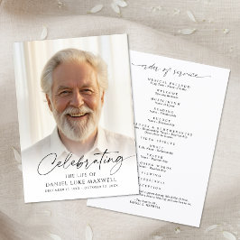 Minimal Funeral Memorial Photo Celebration of Life プログラム