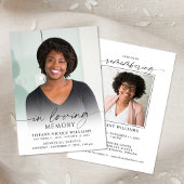 Minimal Funeral Memorial Photo In Loving Memory 招待状