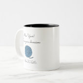 Minimal & Funny Yarn Ball Knitting Mug ツートーンマグカップ (正面左)