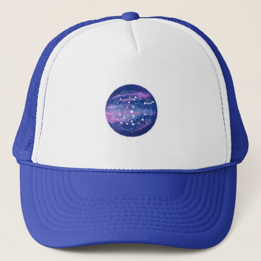 Minimal Galaxy Moon Design | Cosmic Aesthetic Art キャップ (正面)