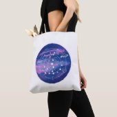 Minimal Galaxy Moon Design | Cosmic Aesthetic Art トートバッグ (クローズアップ)