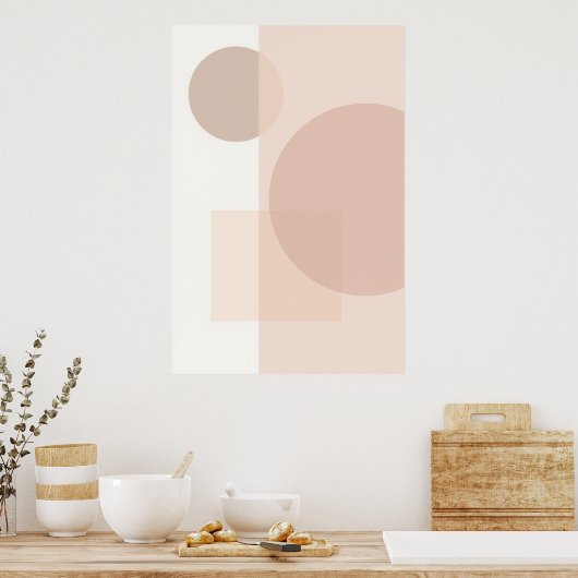Minimal Geometric Balance Abstract ポスター (キッチン)