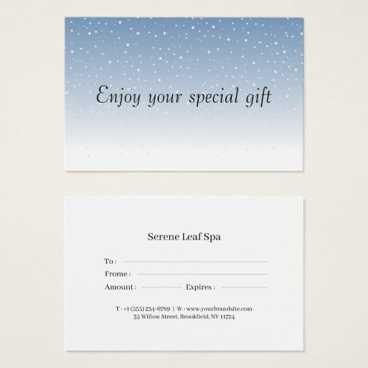 Minimal Gift Certificate Card for Small Businesses (正面&裏面)