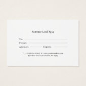 Minimal Gift Certificate Card for Small Businesses (裏面)