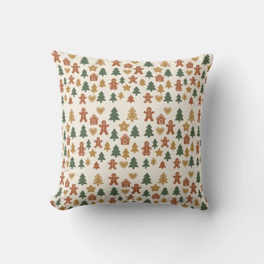 Minimal Gingerbread Pattern クッション (正面)