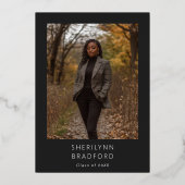 Minimal Gold Black & White Graduation Announcement 箔招待状 (裏面)