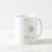 Minimal Gold Celestial Aries Zodiac Sign コーヒーマグカップ (正面右)