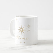 Minimal Gold Celestial Aries Zodiac Sign コーヒーマグカップ (正面左)