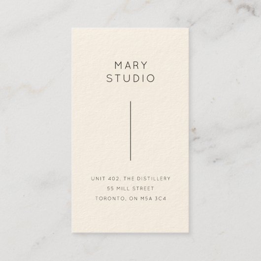 Minimal Gold & Cream | Vertical 名刺 (裏面)