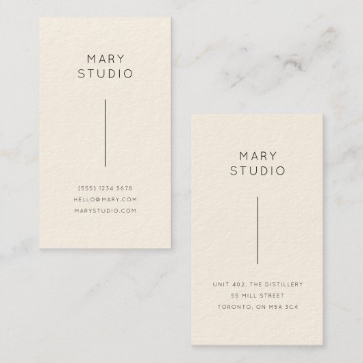 Minimal Gold & Cream | Vertical 名刺 (正面/裏面)