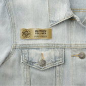 Minimal Gold Custom Logo Employee Name Tag 名札 (インサイチュ)