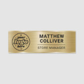 Minimal Gold Custom Logo Employee Name Tag 名札 (正面)