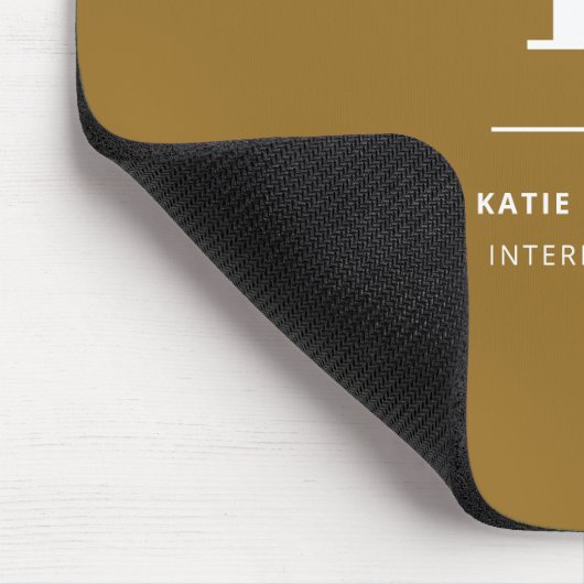 Minimal Gold Elegant Sophisticated Luxe Monogram マウスパッド (コーナー)