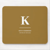 Minimal Gold Elegant Sophisticated Luxe Monogram マウスパッド (正面)