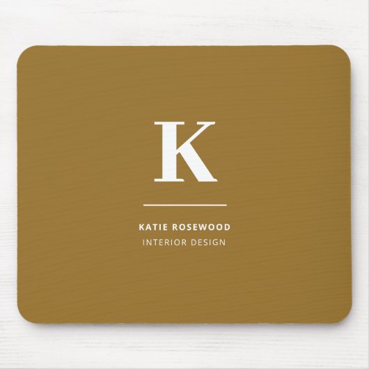 Minimal Gold Elegant Sophisticated Luxe Monogram マウスパッド (正面)
