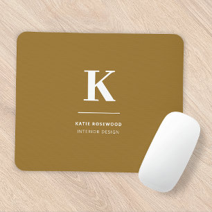 Minimal Gold Elegant Sophisticated Luxe Monogram マウスパッド