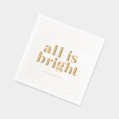 Minimal Gold Foil “All Is Bright”  箔ナプキン (左)