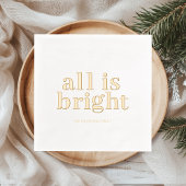 Minimal Gold Foil “All Is Bright”  箔ナプキン