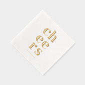 Minimal Gold Foil “Cheers” Cocktail  箔ナプキン (右)