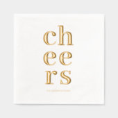 Minimal Gold Foil “Cheers” Cocktail  箔ナプキン (正面)
